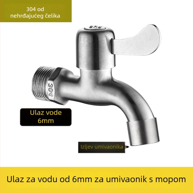Kuhinjska slavina od nehrđajućeg čelika; ugradnja u zid; keramički disk ventil; brušeni završetak; spiralni otvarač