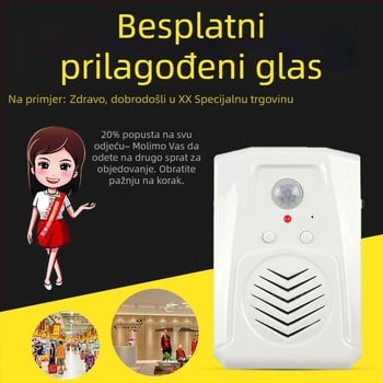 Induktivni zvončić za vrata MS-M13, IR senzor, 5V napajanje, radi s 3 suhim baterijama ili DC5V, MP3 melodija, potrošnja 0,5W