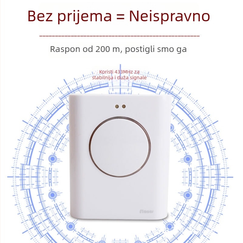 Bežični zvučnik za vrata CAR-200 s MP3 zvonom, DC 6V, za unutarnju upotrebu
