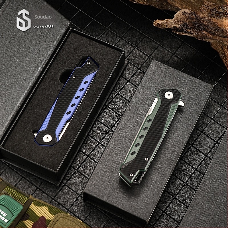 Cableway Sklopivi nož od D2 čelika s G10 držkom – brzo otvaranje, taktički nož za kampiranje