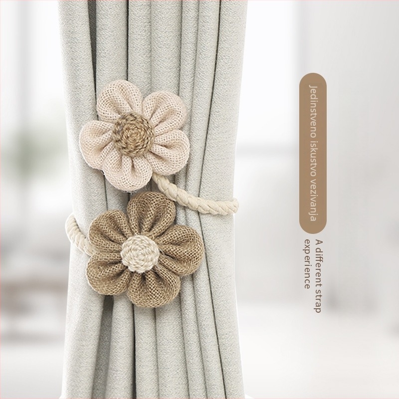 FY zavjesna traka – savitljiva, bez bušenja, pastoralni stil, pamuk i lan, nije prilagodljiva