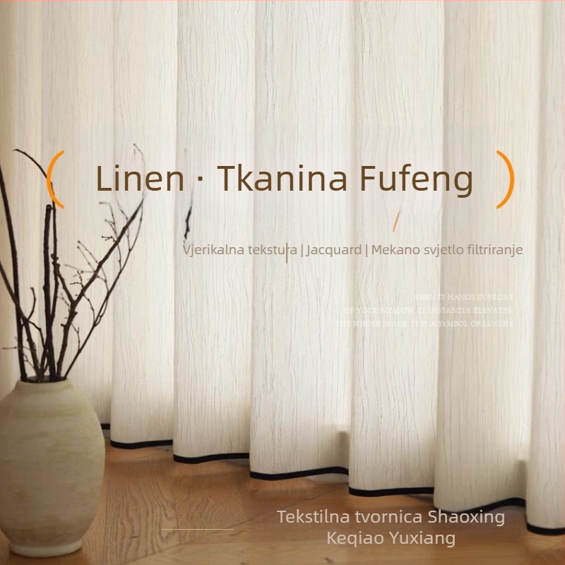 Zavjese za prozore iz poliestera, poluprozirne, moderni minimalisticki stil; marka Yuxiang textile; ugradnja dostupna.