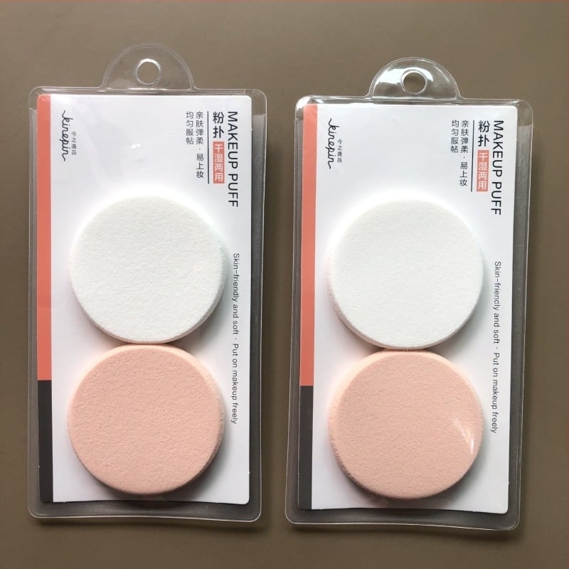 Today's Escape Vlažni puff, SBR, kružni, 2 komada — koži prijateljski, elastičan, dvostruko upotrebljiv alat za šminkanje u studiju
