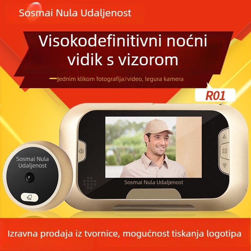 Zero distance R01 video zvono za vrata, litijionska baterija, 5V napajanje