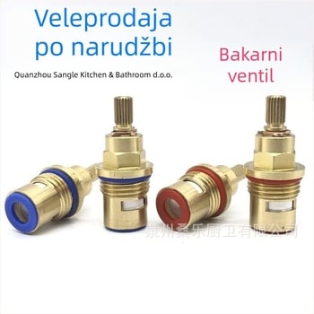 Bakreno jezgro ventila za slavinu – dvostruki navoj, keramičko jezgro, za pitku vodu izravno, 90° rotacije, maksimalna temperatura 90°C