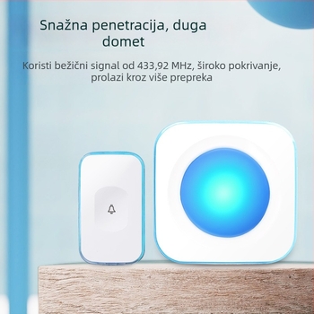 Bežični zvon za vrata s dva prijemnika, daljinsko upravljanje, za kuću i ured