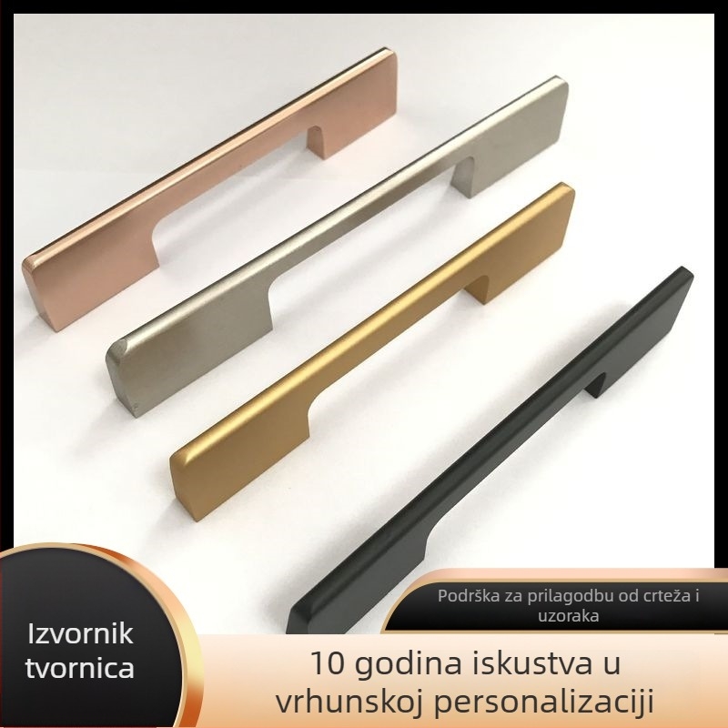Drška za namještaj od aluminijskog legura - oksidirajući premaz, model D1132, površinska ugradnja za vrata ormara i ladice