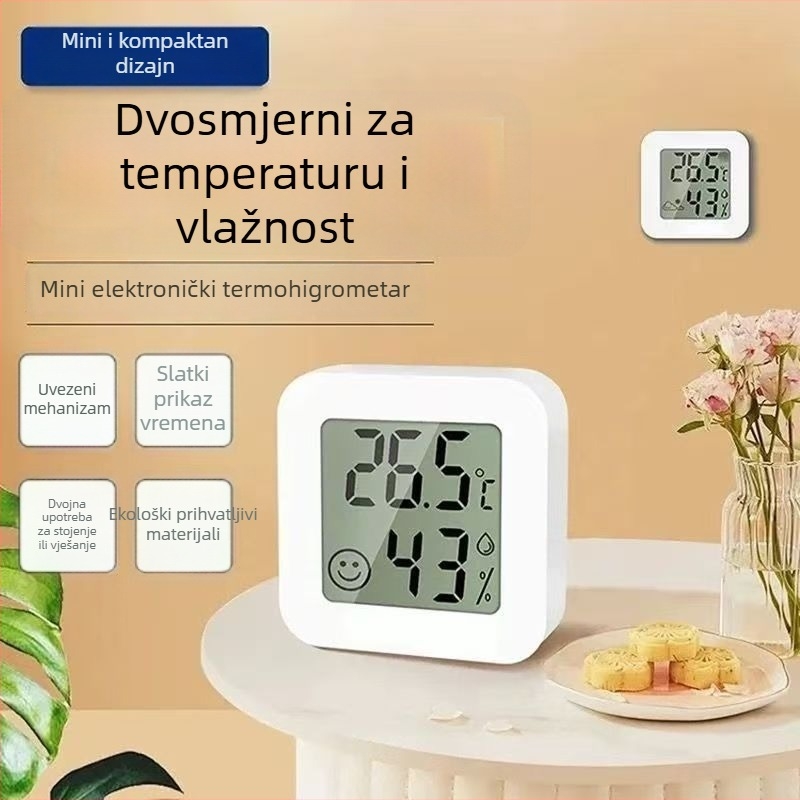 Elektronički unutarnji higrometar i termometar, marka Furan, model Square Digital Thermometer