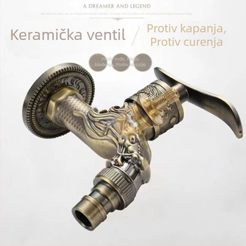 Baterija za perilicu rublja u stilu antike, zidna instalacija — 0–90°C, 0,8–1,2 MPa, tijelo od legure s bakrenom osovinom, keramičko jezgro