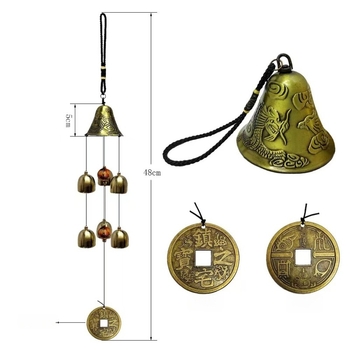 Privjesak, metalni zvončić na vjetar, ručno izrađeno, kineski stil (Materijal: Metal; Proces: Ručno; Stil: Kineski; Kategorija: Privjesak)