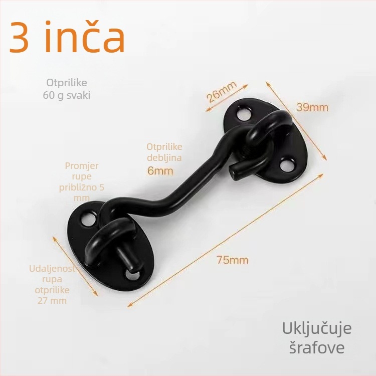 Jumeili GMM Wind Hook — Nehrđajući čelik, za vrata i prozore, elektroplatirani završetak, moderni stil