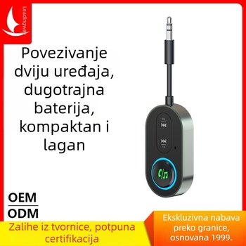 BR10 Bluetooth 5.3 bežični audio prijemnik i prijenosnik — jedan na dva, 3,5 mm AUX, Plug‑and‑Play, domet 10 m