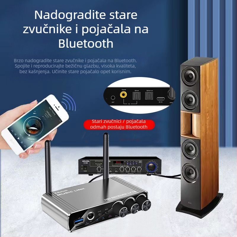 Bluetooth audio transmiter/prijemnik LY-18 — AUX sučelje, Bluetooth 5.4, plug-and-play, domet 15 m
