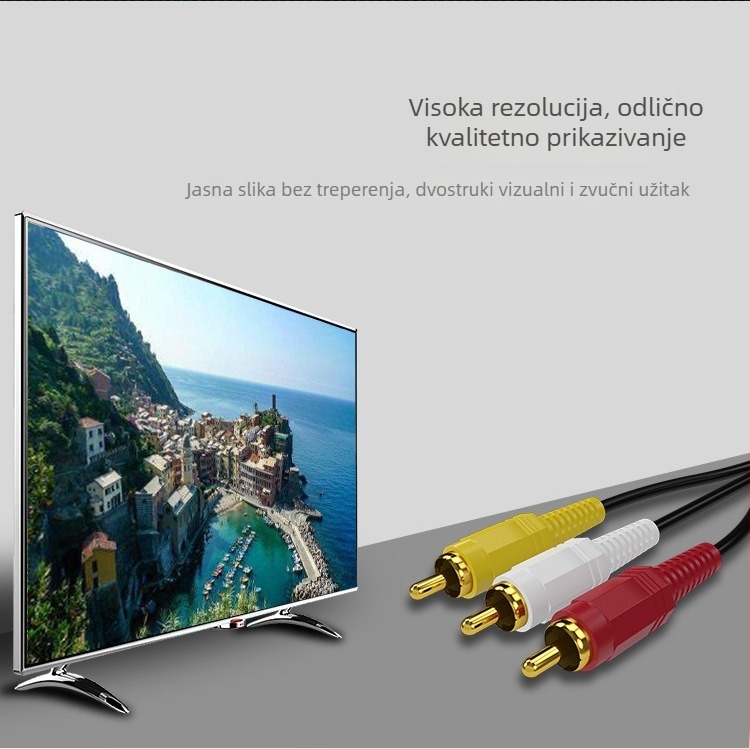 AV kabel 3RCA–3RCA, zlatni konektori, jezgro bakrene obloženo čelika, vod bakreno obložene čelika, za računalni zvuk