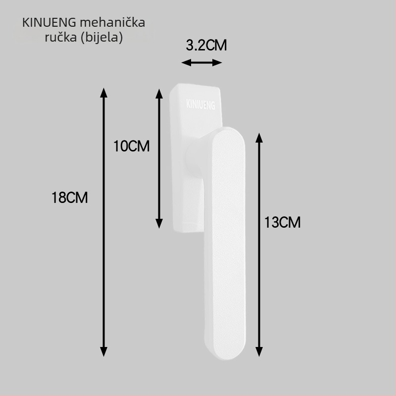 PH922 Ručica za prozor od aluminijske legure – dvopointni zatvarač, za unutarnji kasetni prozor, HOPO, premaz sprejem