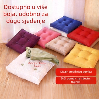 Debeli tatami jastuk za sjedenje – Četverogodišnji prozračni kvadratni jastuk za ured, dnevni boravak i dom, uklonjiv i periv