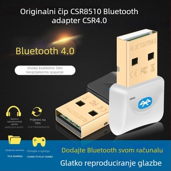 CSR8510 Bluetooth USB adapter – plug-and-play, USB sučelje, Bluetooth 4.0, domet 10 m, bez vanjskog napajanja