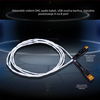USB-C na USB-A audio kabel, jezgro od monokrystalnog bakra, bakreni vodovi s premazom srebra, OEM obrada