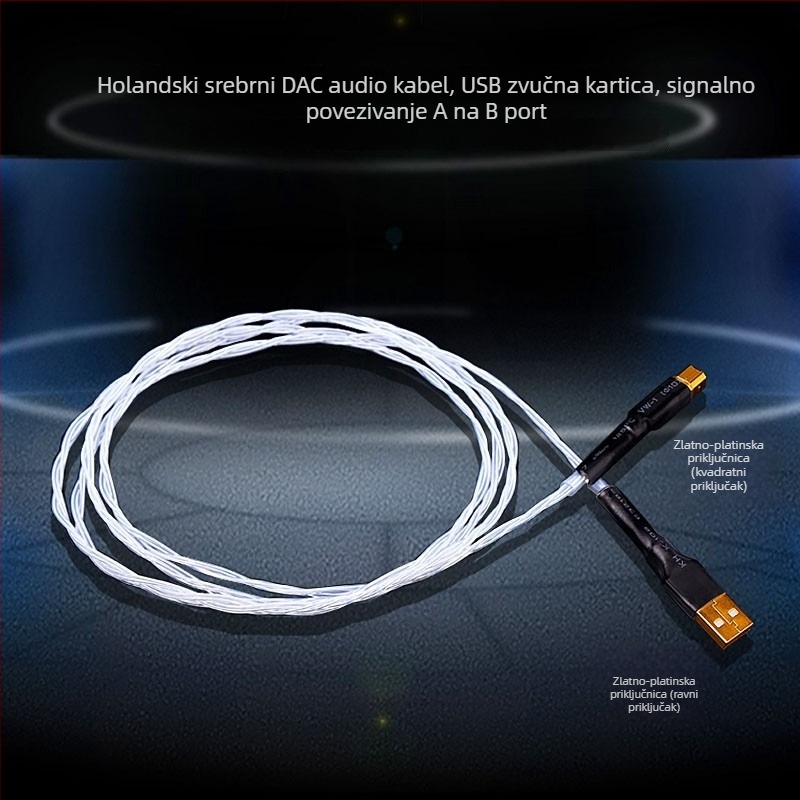 USB-C na USB-A audio kabel, jezgro od monokrystalnog bakra, bakreni vodovi s premazom srebra, OEM obrada