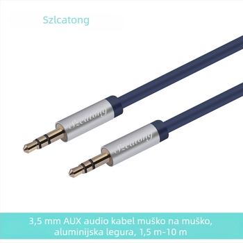 3,5 mm AUX audio kabel, bakar bez oksidacije, bakreno jezgro, muški–muški konektori, za računalne periferije