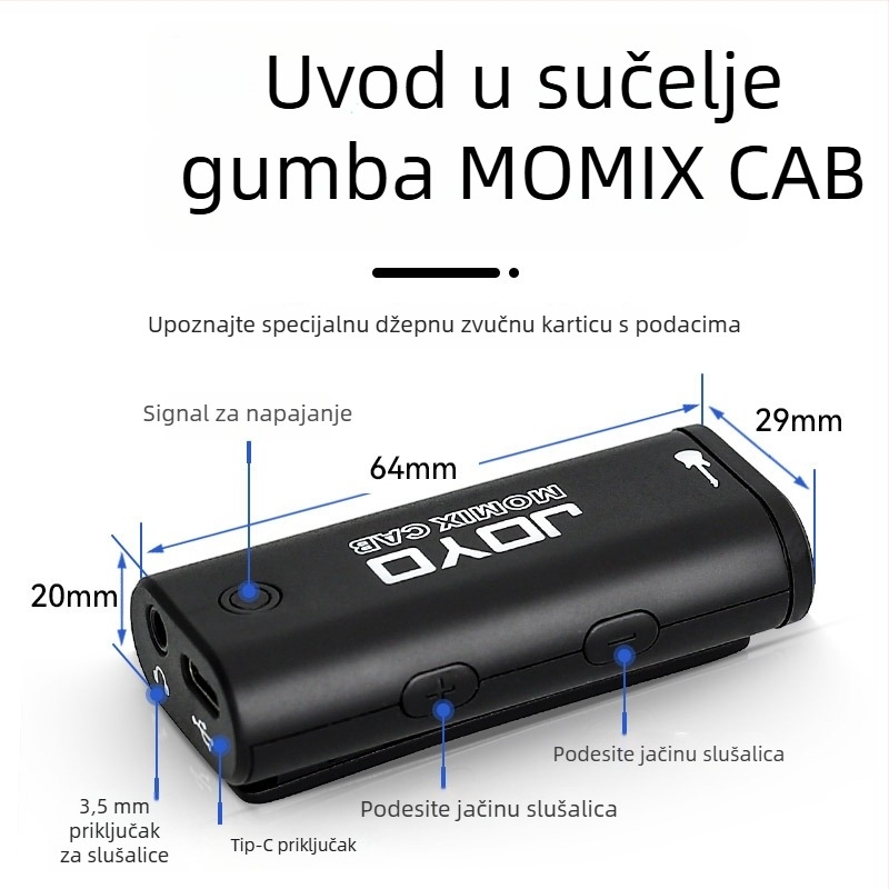 JOYO MOMIX CA audio sučelje za gitaru – ABS kućište, pakirano u kutiji, gitarska kategorija
