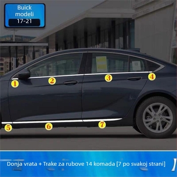 Buick Regal prozorska dekorativna traka – nehrđajući čelik, montaža, rub vrata