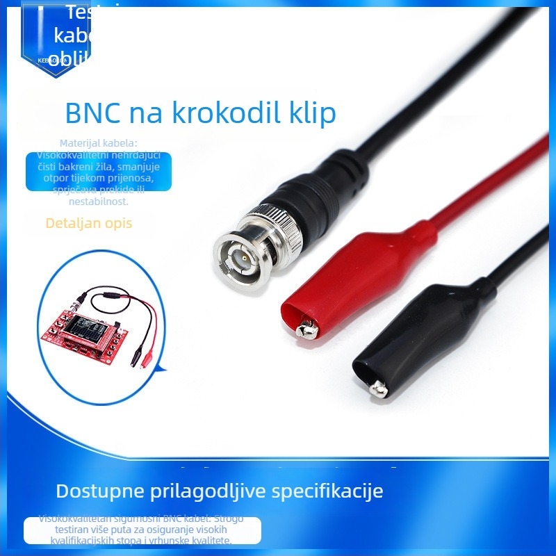 BNC kabel s aligator klipom za signalni test dvostruke osciloskop probe | PVC omotač