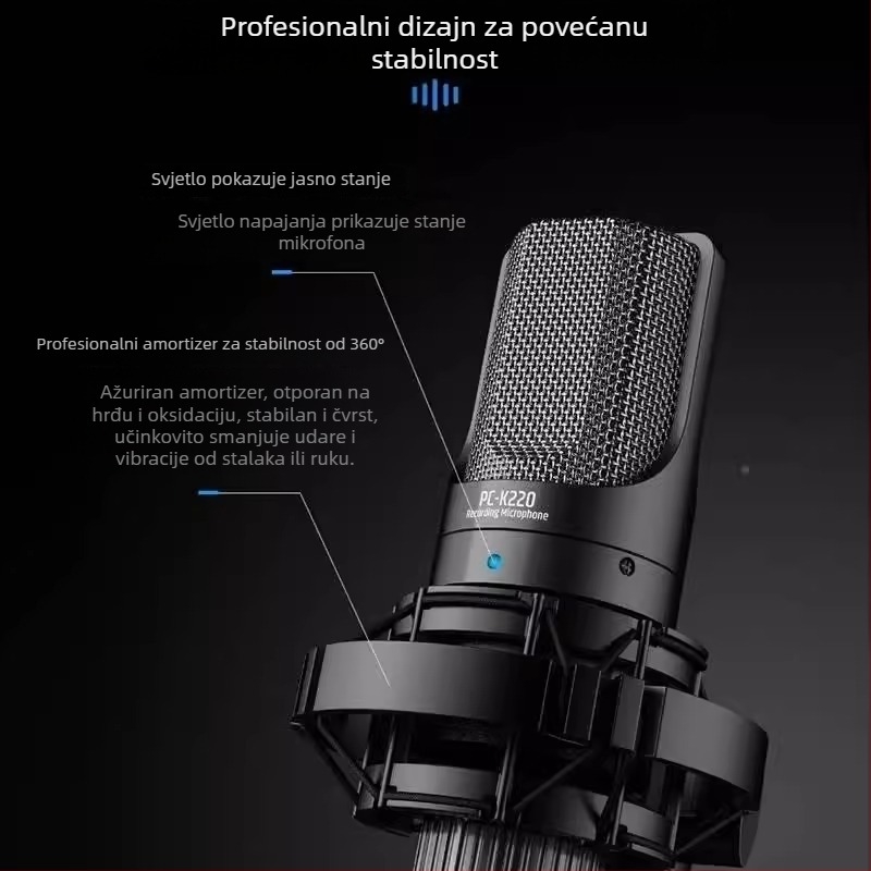 Takstar/Victory PC-K220 kondenzatorski mikrofon za prijenos uživo i karaoke na računalu, model PC-K220, izdanje 2018