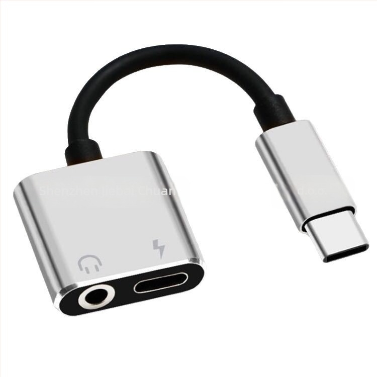 USB-C 2-u-1 audio i punjač adapter s 3.5 mm priključkom, model JBC067, marka MAMH, kompatibilno s Huawei/Xiaomi Android telefonima