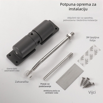 Automatski zatvarač vrata od aluminijske legure, opruga, tih rad, za unutarnje kućne vrata — Wuxin Haopin.