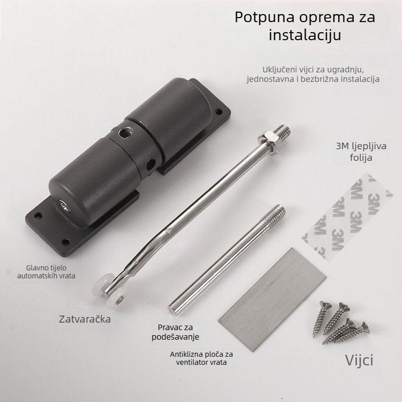Automatski zatvarač vrata od aluminijske legure, opruga, tih rad, za unutarnje kućne vrata — Wuxin Haopin.
