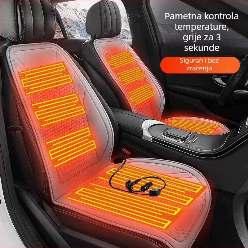 Grafenski auto grijaći jastuk za sjedalo — zimska verzija, električno grijanje 12V/24V, plišani premaz s karbonskim vlaknima, punilo od sintetičkih vlakana