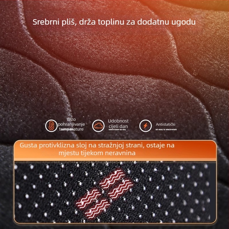 Grafenski auto grijaći jastuk za sjedalo — zimska verzija, električno grijanje 12V/24V, plišani premaz s karbonskim vlaknima, punilo od sintetičkih vlakana