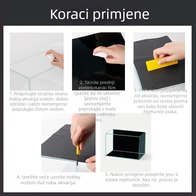 PVC pozadinski naljepak za akvarij, samoljepljiv, jednobojni uzorak, moderni minimalistički stil, 1 kom, prilagodljivo