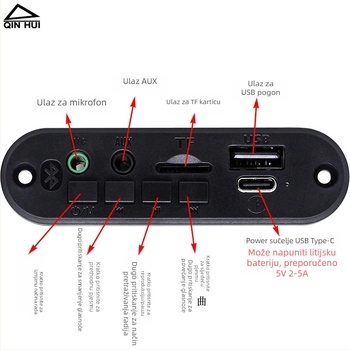 Qinyuhui Bluetooth modul, ploča zvučnog pojačala, PCBA ploča i ploča za dekodiranje zvuka, model 5