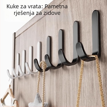 Kuka s jakim ljepilom, bez bušenja, nosivost 5 kg — nehrđajući čelik, za kuhinju, kupaonu, vrata, zid, dom