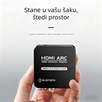 Arc23 HDMI ARC audio pretvarač s optičkim izlazom i Bluetoothom, 0.8 m kabel, daljinsko buđenje