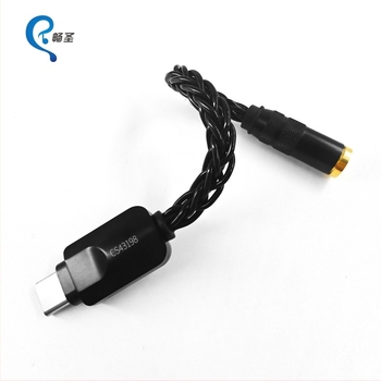 Audio linijski adapter s CS43198 dekodirajućim čipom, srebrno-plastični završetak, jezgra od bakrene žice s premazom srebra, vodič od bakra bez kisika, težina 3,8 g