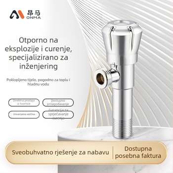 Kutni ventil, od nehrđajućeg čelika 201, navojna instalacija, radni tlak 1,4 MPa, za tuš sustav