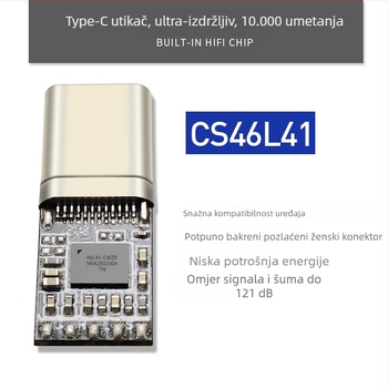 Type-C Hi-Fi slušalice za mobitele s DAC CS46L41 i pojačalom, digitalna zvučna kartica – bez gubitka