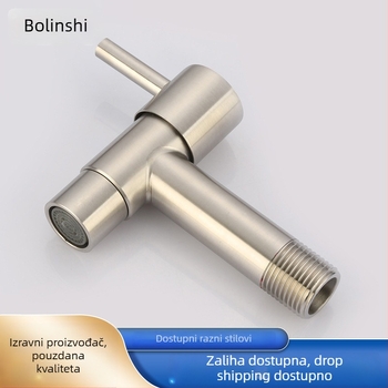 Nehrđavajuća čelična slavina za perilicu rublja, ugrađena, T-oblika izlaz, jednoručno upravljanje, 0-90°C