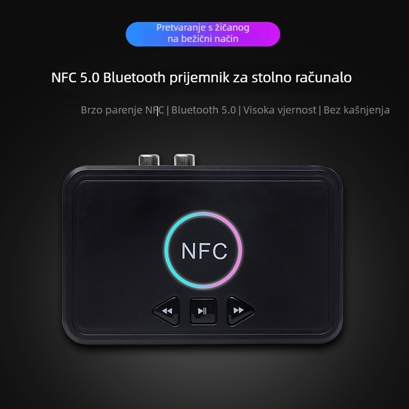 DLS D10 Bluetooth audio prijemnik s sučeljima 3,5 mm AUX, RCA i USB, Plug‑and‑Play, vanjsko napajanje, Bluetooth 5.0, domet 10 m