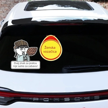 Auto naljepnica s motivom osobe i paket emoji, montaža usisnom čašom, bez prilagođavanja