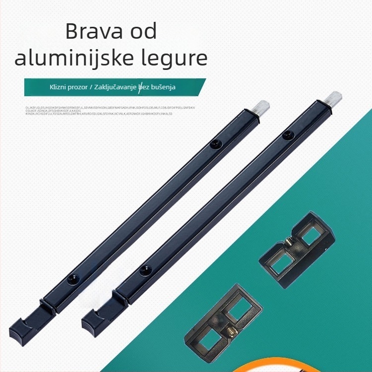 Deleroon dvopunktni brava za vrata i prozore, zaključavanje u jednoj liniji, legura cinka i aluminija, moderan minimalistički dizajn