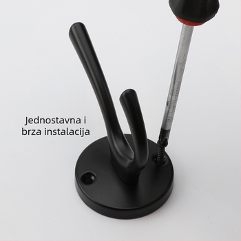 Vješalica za kapute na vrata ili na zid, model 9306, cinkovo-legura, premazana površina, moderan minimalistički dizajn, jedan kuk