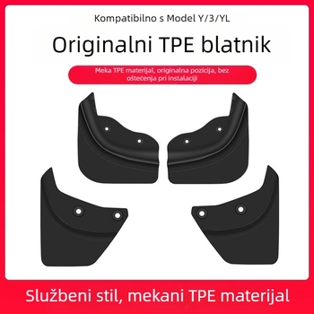 Blatnik za Tesla Model 3 i Model Y — prednji i stražnji, plastično tijelo, TPE blatnik za zaštitu od prskanja i ogrebotina, prilagodljivo ugradnja