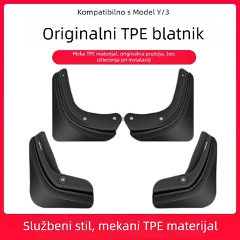 Blatnik za Tesla Model 3 i Model Y — prednji i stražnji, plastično tijelo, TPE blatnik za zaštitu od prskanja i ogrebotina, prilagodljivo ugradnja