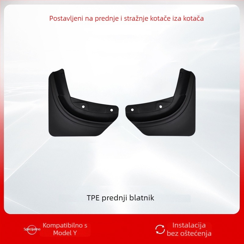 Blatnik za Tesla Model 3 i Model Y — prednji i stražnji, plastično tijelo, TPE blatnik za zaštitu od prskanja i ogrebotina, prilagodljivo ugradnja