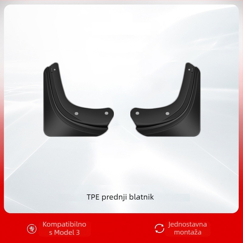 Blatnik za Tesla Model 3 i Model Y — prednji i stražnji, plastično tijelo, TPE blatnik za zaštitu od prskanja i ogrebotina, prilagodljivo ugradnja