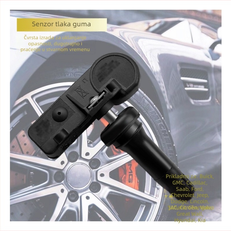 TPMS senzor tlaka za Chevrolet, model 15254101, raspon mjerenja 1-900 kPa, točnost 1 kPa